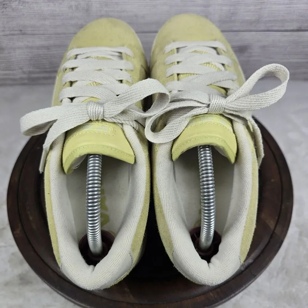 Vintage Vans Compel Y2K Chunky Skateboarding Sneaker Yellow Suede Sz 7.5 Grunge